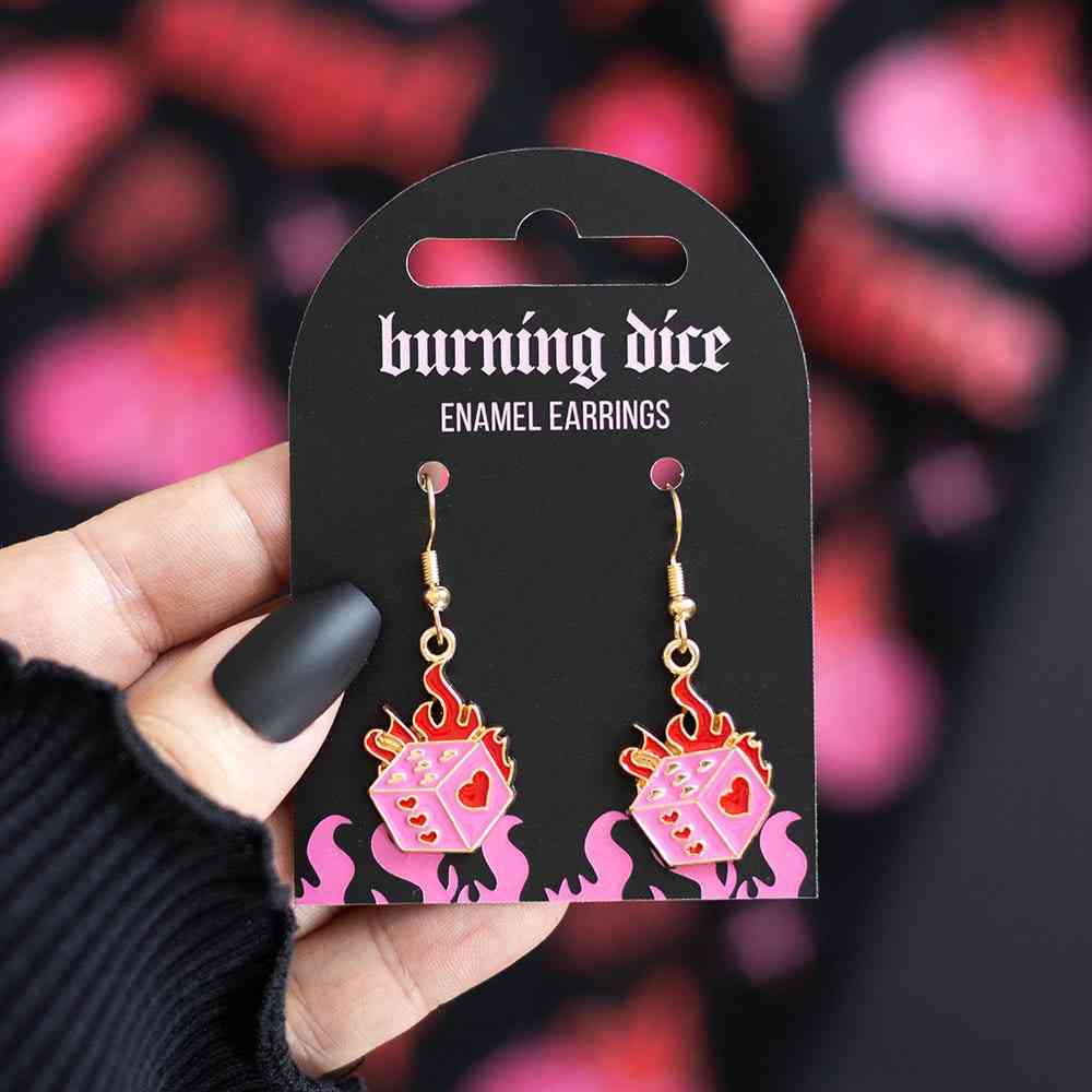 Something Different - Burning Dice Earrings - Multicolours